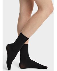 Simon's - Sheer Pattern/solid Ankle Socks 2 - Lyst
