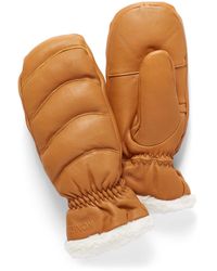 Kombi Sherpa Quilted Leather Mittens - Multicolor