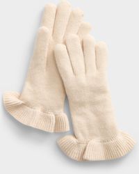 Simon's - Ruffle Trim Solid Gloves - Lyst