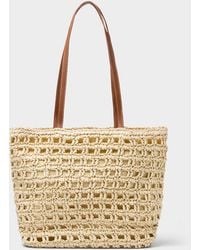Simon's - Crocheted Straw Tote Bag - Lyst