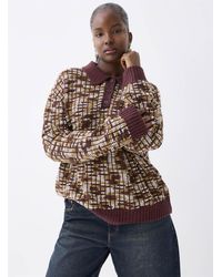 Twik - Vertical Stripes Polo Collar Sweater - Lyst