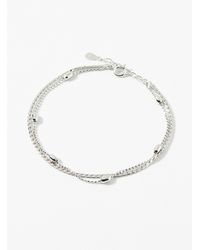 Simon's - Silver Double Row Bracelet - Lyst