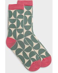 Simon's - Contrast Geometry Socks - Lyst