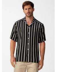 Le 31 - Vertical Stripe Camp Shirt Comfort Fit - Lyst