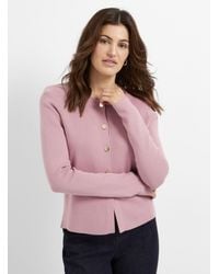 Contemporaine - Golden Buttons Thick Knit Cardigan - Lyst