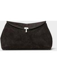 TOTEME - T-lock Suede Crossbody Bag (women, Black, One Size) - Lyst