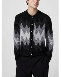 Ernest W. Baker - Faded Arrow Pattern Jacquard Fluffy Cardigan - Lyst