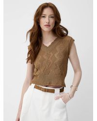 Contemporaine - Scalloped Edging Openwork Sweater Vest Exclusive Collection From Italy - Lyst