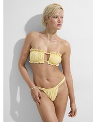Simon's - Sliding Ruffle Bandeau Bikini Top - Lyst