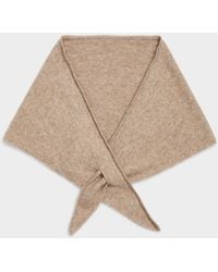 Ichi - Soft Fine Knit Triangular Scarf - Lyst