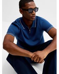 Le 31 - Textured Zip Polo - Lyst