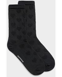 Simon's - Embossed Heart Socks - Lyst
