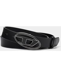 DIESEL - Logo-buckle Leather Belt - Lyst