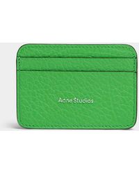 Acne Studios - Embossed Signature Grained Leather Card Case - Lyst