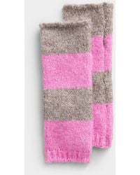 Simon's - Striped Thready Wrist Warmers - Lyst