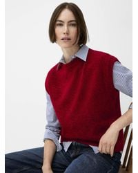 Contemporaine - Ribbed Trim Plain Sweater Vest Exclusive Collection From Italy - Lyst