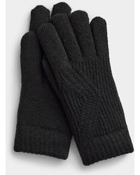 Simon's - Geo Ribbed Gloves - Lyst