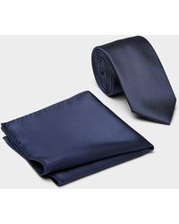 Le 31 - Solid Tie And Pocket Square Set - Lyst