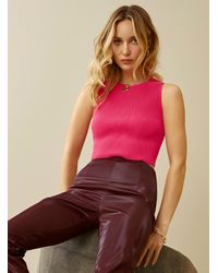 Icône Cropped Ottoman Knit Cami - Pink