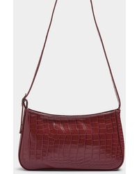 Simon's - Solid Croc Baguette Bag - Lyst