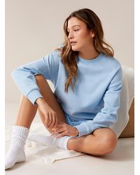 Miiyu - Solid Colour Organic Cotton And Polyester Lounge Sweatshirt - Lyst