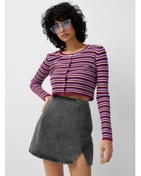 Glamorous Mini Side Denim Skirt - Purple