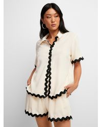 Icône - Touch Of Linen Contrasting Trim Shirt - Lyst