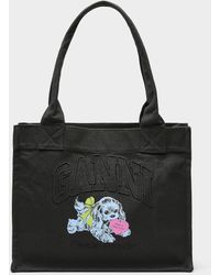 Ganni - Puppy Recycled Cotton Xxl Tote - Lyst