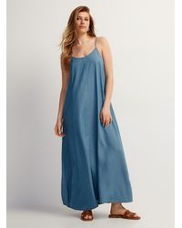 Vero Moda - Supple Denim Maxi Dress - Lyst