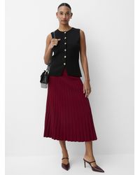 Contemporaine - Wide Ribbing Flared Midi Skirt - Lyst