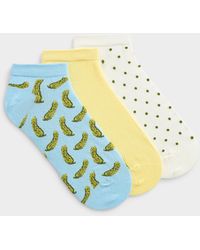 Simon's - Solid/dotted/pickle Ped Socks 3 - Lyst