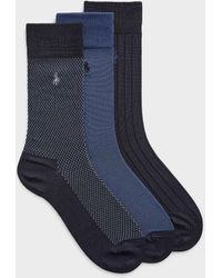 Polo Ralph Lauren - Solid And Patterned Blue Dress Socks 3 - Lyst