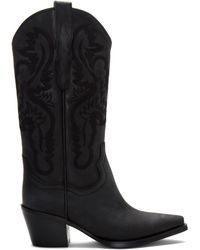 Jeffrey Campbell - Dagget Black Suede Cowboy Boots Women - Lyst