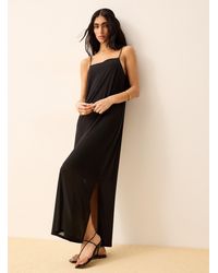 Icône - Slim Straps Side Slit Maxi Micromesh Dress - Lyst