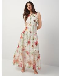 BOSS - Dacrina Floral Mirage Tiered Maxi Dress - Lyst