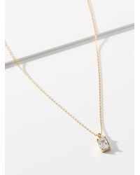 Simon's - Rectangular Crystal Necklace - Lyst
