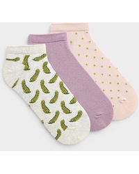 Simon's - Solid/dotted/pickle Ped Socks 3 - Lyst