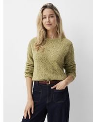 Contemporaine - Touch Of Wool Openwork Fuzzy Sweater - Lyst