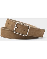 Simon's - Silver Square Buckle Suede Belt - Lyst