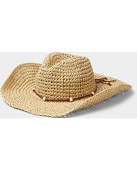 Roxy - Beaded Straw Cowboy Hat - Lyst