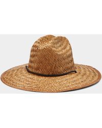 Brixton Bells Ii Raw Braided Straw Hat With Cord - Natural