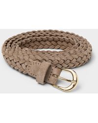 BOSS - Carol Braided Suede Thin Belt - Lyst