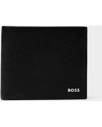 BOSS - Navy Leather Wallet - Lyst