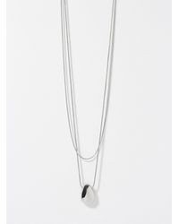 Simon's - Metallic Teardrop Double Chain - Lyst