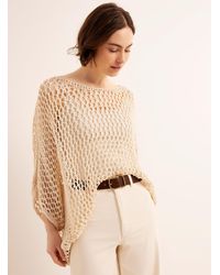 Contemporaine - Openwork Crocheted Poncho Sweater - Lyst