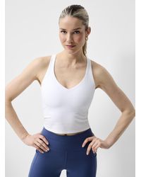 I.FIV5 - V-neck Velvety Support Tank Medium-impact Support (women, White, Large) - Lyst