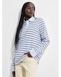 JJXX - Karo Blue Stripes Loose Polo Shirt - Lyst