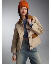 ONLY - Quilted And Corduroy Jacket - Lyst