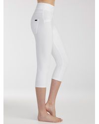 HUE Womens Metal Shimmer Jean/Leggings White