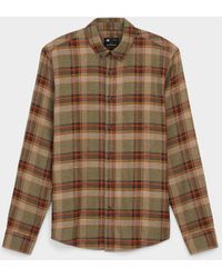 Le 31 - Heritage Check Flannel Shirt Modern Fit - Lyst